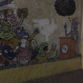 Cartoon Character Mural Adorns LA Wall