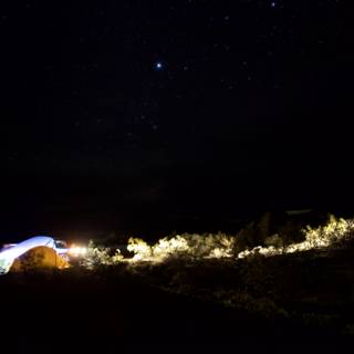 Illuminated Camping Under the Night Sky