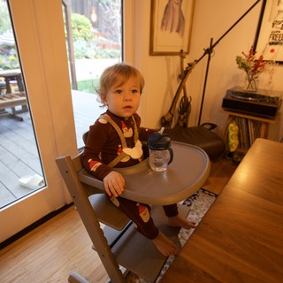 Toddler at Table During Christmas Afternoon