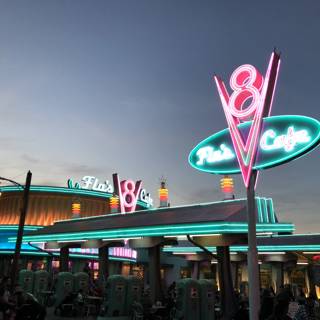 Neon Glow of 8th Street Cafe