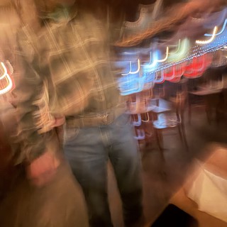 Motion Blur Street Scene with Neon Lights
