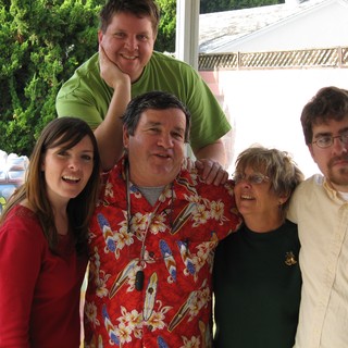 Family Christmas Gathering in Backyard Celebration