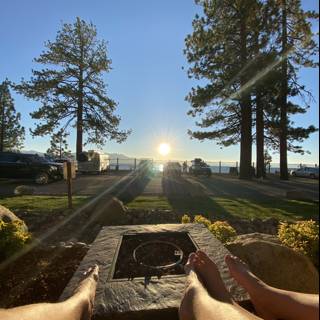 Sunset Toes on the Fire Pit