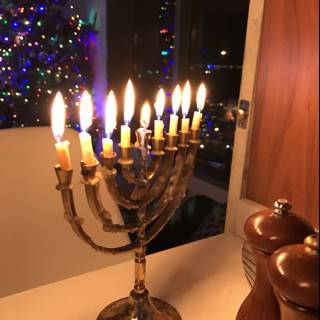 A Holiday Fusion: A Menorah and Christmas Tree Collide