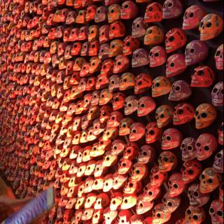 Wall of Skulls at a Mexican Festival