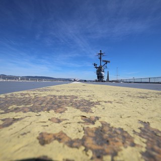 Weathered Flight Deck of USS Hornet Aircraft Carrier