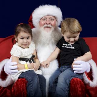 Santa Claus spreading joy among children