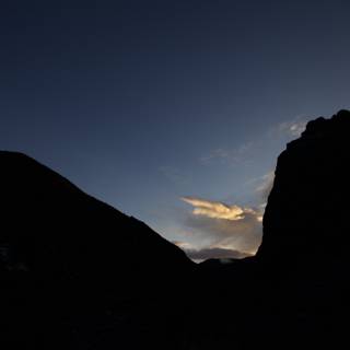 Dusk Silhouette over Mountain Range