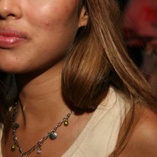 Brown-Haired Woman with a Stunning Necklace
