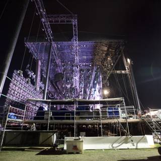 Stage Construction Under the Night Sky