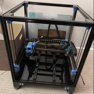Blue and Black 3D Printer