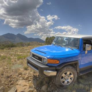 Blue Toyota FJ Cruiser on a Dirt Road Adventure
