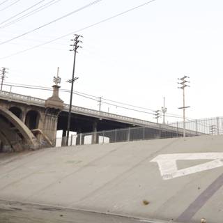 Skateboarding under the freeway overpass