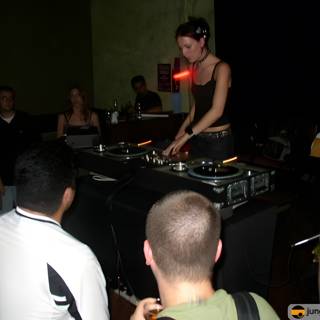 Club DJ amping up the crowd