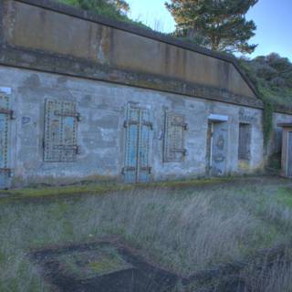 Abandoned Bunker with Door and Windows
