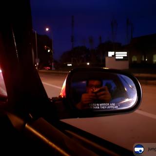Selfie in the Rear View Mirror