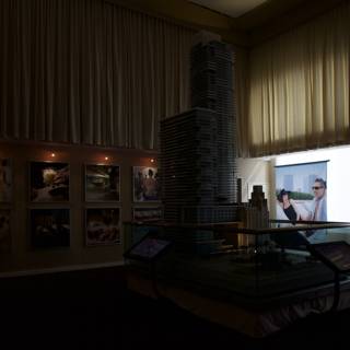 Building Model Displayed in Modern Living Room