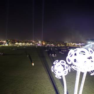 Illuminated Field with Sculpture