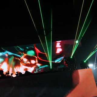 Green Laser Beams Slice Through Wobbleland Festival Night