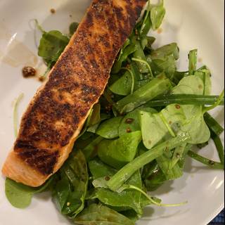 A Delicious Plate of Salmon and Arugula Salad