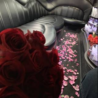 Red Roses on the Limo Couch