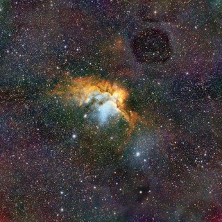 Wizard Nebula NGC 7380 in Hubble Palette Narrowband