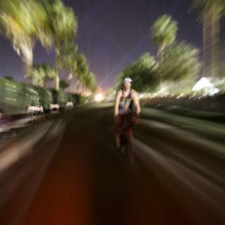 Blurry Cyclist Rides Through Coachella