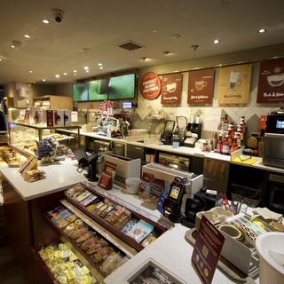 Modern Costa Coffee Shop Interior with Counter Display