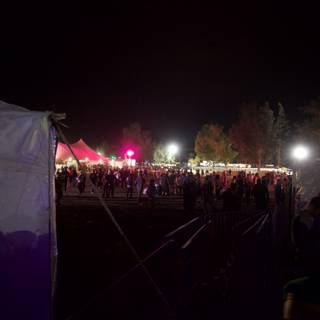 Nighttime Crowd in Concert Tent
