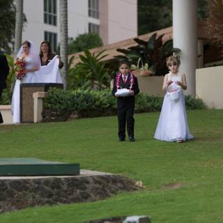 Hawaiian Wedding: A Bride and Groom Walk Down the Aisle