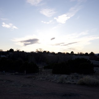 Twilight Sky Over Desert Suburban Landscape