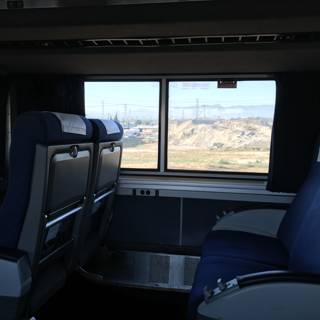 Blue Seats on a Train
