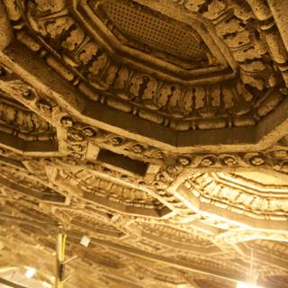 Intricate Carvings on the Ceiling of a Building