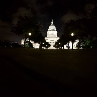 Austin Capitol Building Illuminated at Night