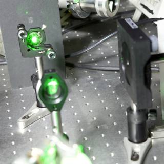 Green Laser Shines on Machine