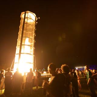 Nighttime Bonfire Vigil at Coachella Music Festival