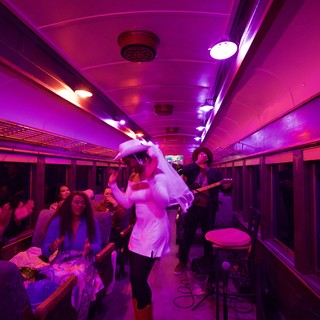 Wedding Celebration on Vintage Train Car