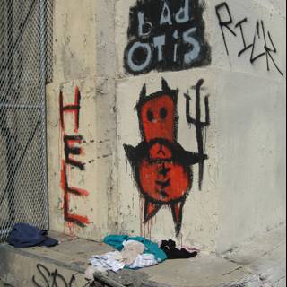 Devilish Graffiti on Building Wall