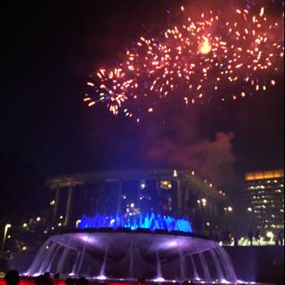 Fireworks Lighting up the Night Sky over Civic Center Mall