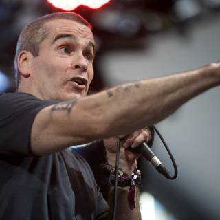 Tattooed Singer Pointing during Coachella 2009 Performance