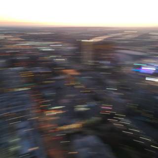 A Blurry Dusk in the Bustling Metropolis