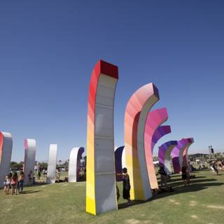 Colorful Sculptures in a Vibrant Field