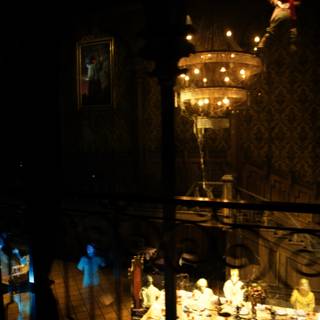 Majestic Interior: Chandelier & Table in Disneyland