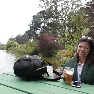 Relaxing Lakeside Beer at Green Outdoor Café