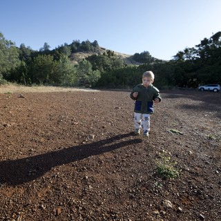 Toddler Explores Rocky Trail at Mount Diablo