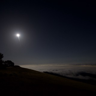 Moonlit Sea of Fog Over Mount Diablo