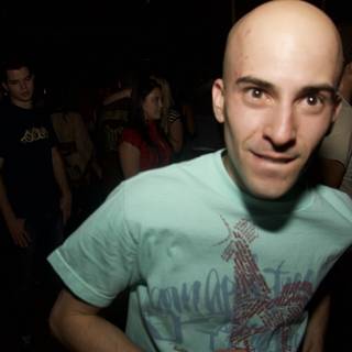 Bald Headed Man at Urban Party