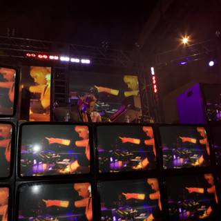 Electronic Dance Concert with a Big TV Screen