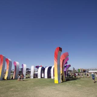 Colorful Sculpture in the Grass at Coachella