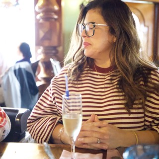 Mother and Child Dining at Madonna Inn Restaurant